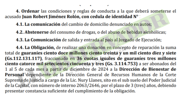 Proveedores que colaboraron con desvío de G 18.300 millones son beneficiados con suspensión condicional