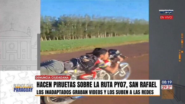 Inadaptados se graban realizando peligrosas piruetas en plena ruta ante nulo control