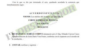 La Sala Penal “no puede constituirse en instancia de control de las decisiones de órganos judiciales inferiores” 