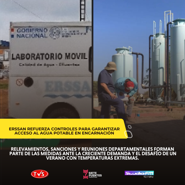 ERSSAN destaca acciones para garantizar calidad y acceso al agua en Encarnación - TVS