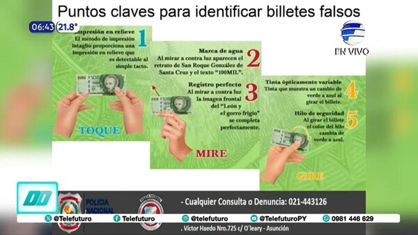 Detectan circulación de billetes falsos de G. 100.000