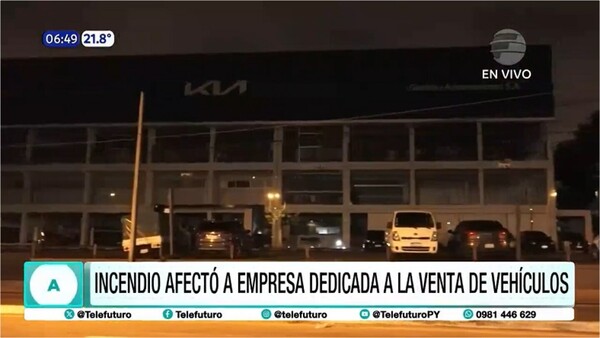 Concesionaria se incendia en Asunción