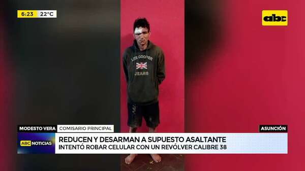 Reducen y desarman a supuesto delincuente: intentó asaltar con un revólver calibre 38 - ABC Noticias - ABC Color