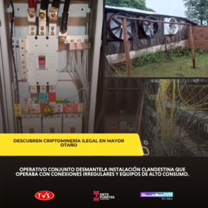Descubren criptominería clandestina en Mayor Otaño: sospecha de sustracción de energía eléctrica - TVS