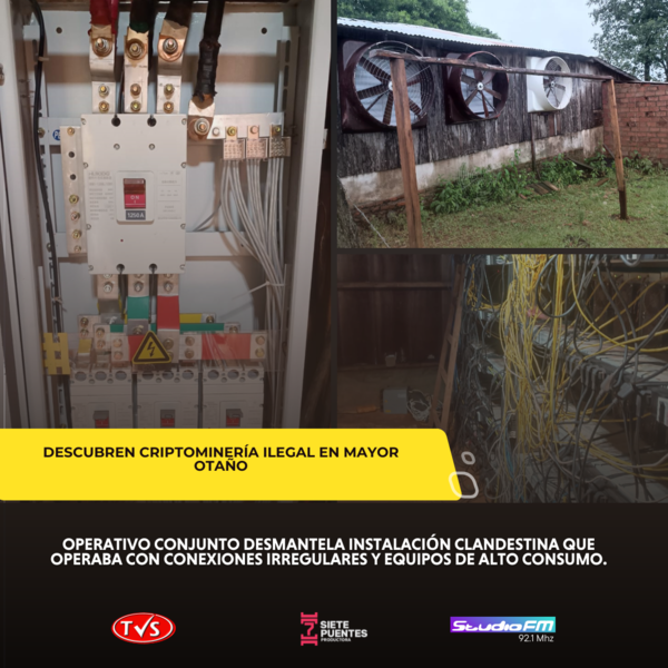 Descubren criptominería clandestina en Mayor Otaño: sospecha de sustracción de energía eléctrica - TVS