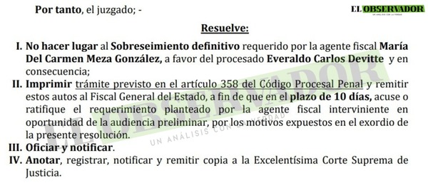 Imprimen trámite de oposición a pedido de sobreseimiento a exintendente de Ñacunday