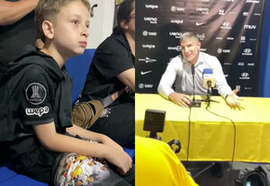 Versus / El particular momento de Palermo con su hijo en conferencia
