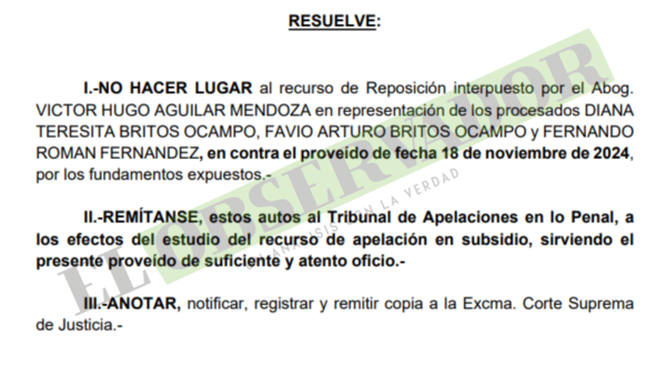 Mocipar: “Ante imputación fiscal, el juez está obligado a iniciar procedimiento”