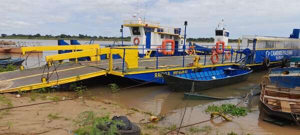 Balsa entre Pilar y Puerto Cano sigue sin operar por la bajante del río Paraguay - Nacionales - ABC Color