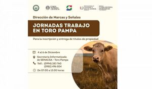 Marcas y Señales hará jornadas de trabajo en Toro Pampa