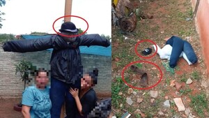 ¡El colmo! roban hasta a un espantapájaros