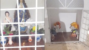 Robaron la imagen de Tupãsy Caacupé y la tiraron a la basura