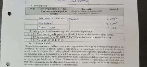 Reclaman falta de insumo quirúrgico en IPS: “Mi mamá sufre demasiado todos los días” - Nacionales - ABC Color
