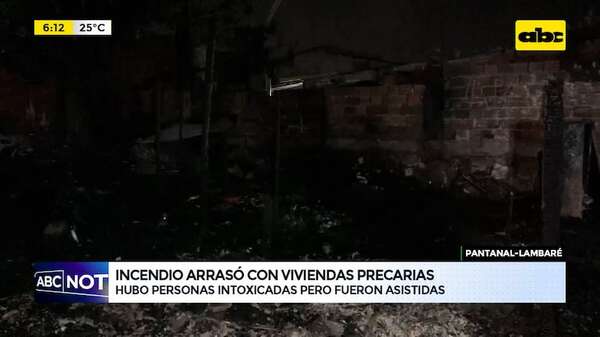 Lambaré: incendio arrasó con varias viviendas precarias - ABC Noticias - ABC Color
