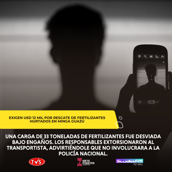 Exigen USD 12 mil de rescate por fertilizantes hurtados en Minga Guazú - TVS
