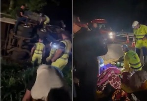Bus con estudiantes paraguayos volcó en Brasil - ADN Digital