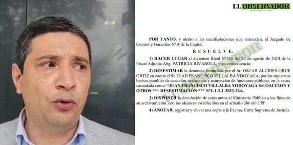 Queda desestimada denuncia contra Juan Villalba por supuesta oposición a operativo de control en el Mercado 4