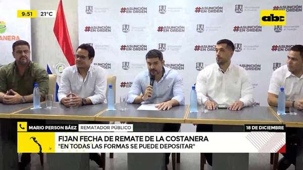 Remate de la Costanera ya tiene fecha: subasta está convocada para el 18 de diciembre - ABC Noticias - ABC Color