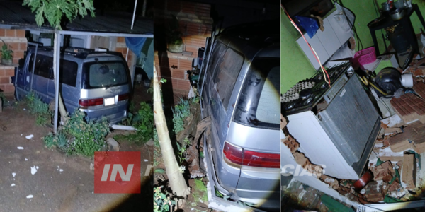 CONDUCTOR ALCOHOLIZADO SE INCRUSTÓ EN UNA VIVIENDA DE FRAM - Itapúa Noticias