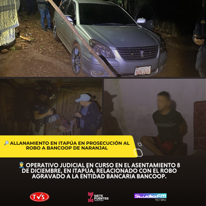 Allanamiento en Itapúa: Investigación por robo agravado a entidad bancaria - TVS