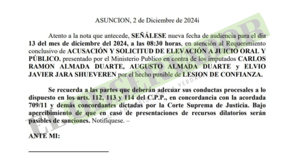Fijan preliminar para acusados por presunto desvío de fondos en la Sanidad Militar