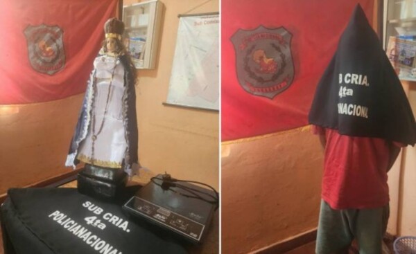 Capturan a ladrón que hurtó imagen de la virgen de Caacupé