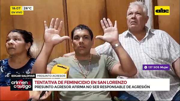 Tentativa de feminicidio en San Lorenzo: principal sospechoso niega ser responsable de la agresión - Crimen y castigo - ABC Color