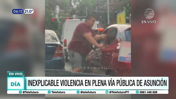 Inexplicable violencia en plena vía pública de Asunción