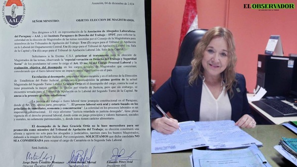 Gremio laboralista cuestiona inclusión en terna de jueza que lidera quejas por retardo de justicia