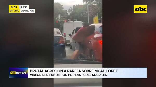 Violencia en Mariscal López: difunden brutal agresión a pareja en el semáforo - ABC Noticias - ABC Color