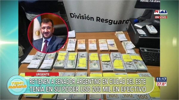 Arrestan a senador argentino en CDE con USD 200.000 en efectivo