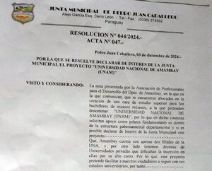 Declaración de Interés Municipal para la Creación de la Universidad Nacional de Amambay (UNAM)