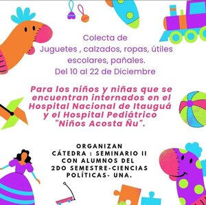 Escuela de Ciencias Políticas de la UNA organiza colecta a beneficio de los niños y niñas de Itauguá y Acosta Ñu • RADIO NACIONAL