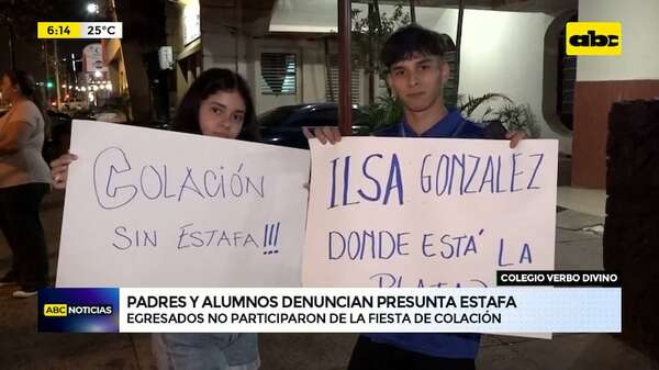 Video: Un grupo de egresados no participaron de la fiesta de colación tras presunta estafa - ABC Noticias - ABC Color