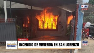 Terrible incendio consume una vivienda en San Lorenzo
