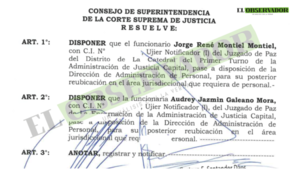 Reubican a funcionarios y pausan nombramientos de ujieres de Juzgados de Paz por “mafia de los pagarés” 