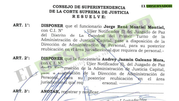 Reubican a funcionarios y pausan nombramientos de ujieres de Juzgados de Paz por “mafia de los pagarés”