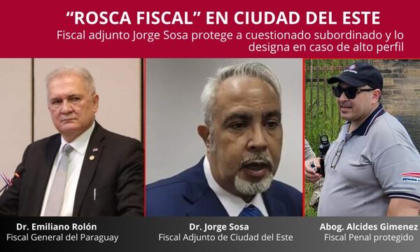 La «rosca fiscal» en Ciudad del Este: fiscal adjunto Jorge Sosa protege a cuestionado subordinado y lo designa en caso de alto perfil