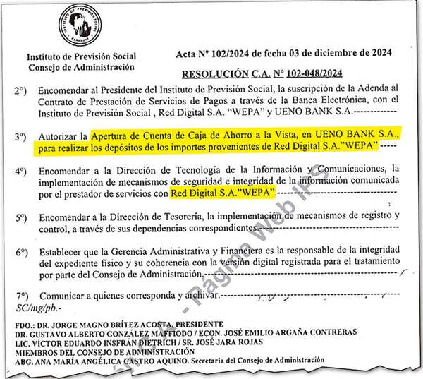 IPS cede acuerdo a empresa parte del holding en el que Santi es accionista - Política - ABC Color