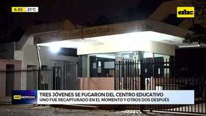 Video: Tres jóvenes se fugaron del Centro Educativo de Itauguá - ABC Noticias - ABC Color
