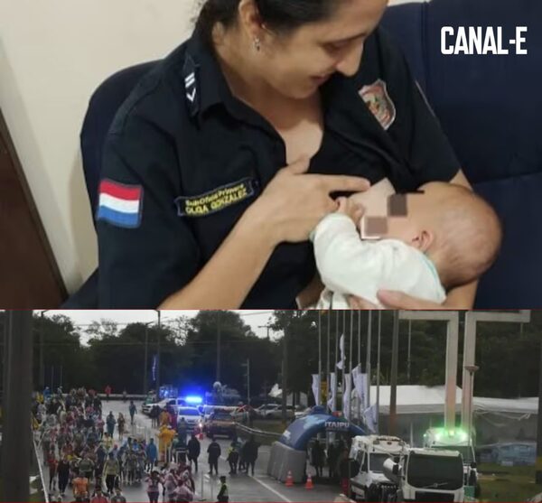 POLICÍA AMAMANTÓ A UNA BEBÉ PORQUE SU MAMÁ SE PERDIÓ ENTRE LOS PEREGRINOS