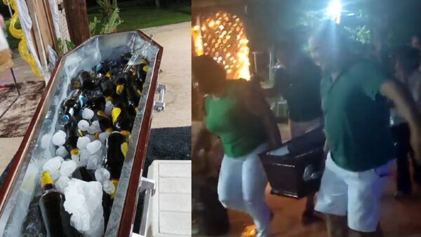 Funebreros usan ataúd para enfriar las cervezas