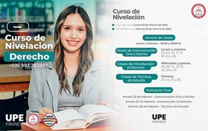 Derecho UPE Franco llama a inscripción al año lectivo 2025 | DIARIO PRIMERA PLANA