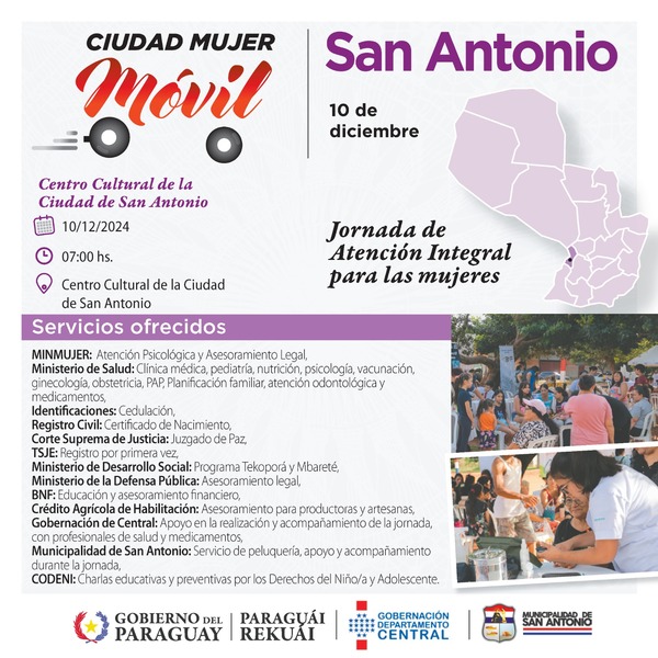 Ciudad Mujer Móvil prestará mañana servicios gratuitos en San Antonio - .::Agencia IP::.