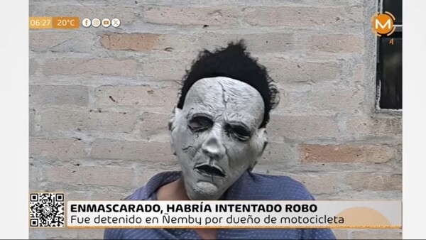 Disfrazado de Michael Myers intentó robar una motocicleta en Ñemby