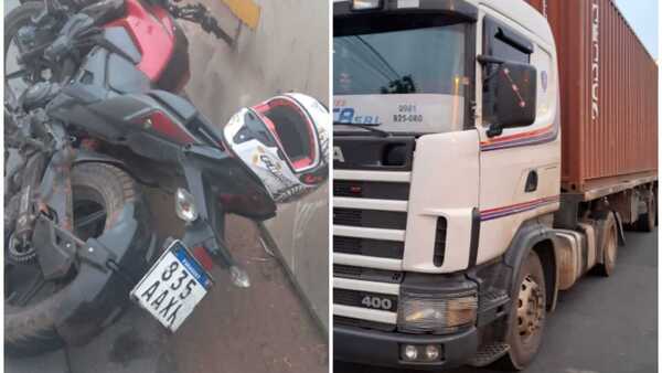 Joven motociclista muere tras caer y ser arrollado por un camión en Fernando de la Mora