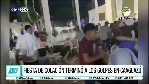 Fiesta de colación terminó a los golpes en Cecilio Báez, Caaguazú