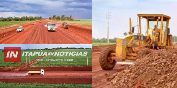 ACELERAN LOS TRABAJOS DE PAVIMENTACIÓN DEL TRAMO KIMEX – KRESSBURGO EN ITAPÚA - Itapúa Noticias