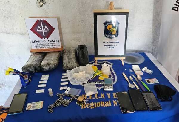 Capturan a "Pomelo" e incautan drogas de una vivienda en el barrio Pacú Cuá