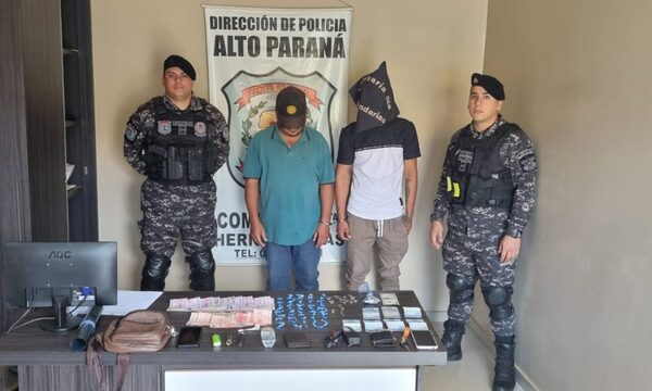 Capturan a dos distribuidores de drogas en Hernandarias